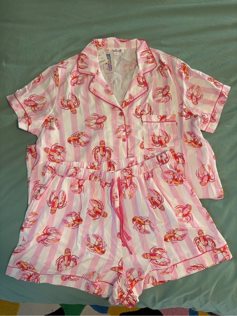 NWT Two-Piece lobsterprint Pyjama Set, large